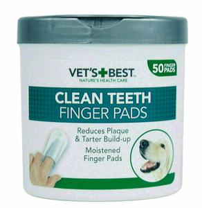 VETS BEST CLEAN TEETH FINGER PADS 50 ST