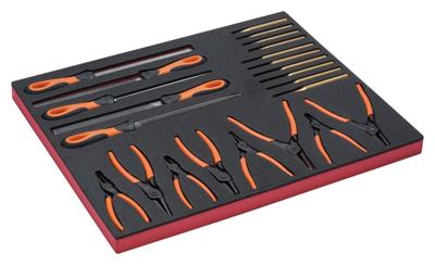 Bahco Foaminlay Fit&Go 3/3 met vijlen | borgringtangen en doorslagen - 23-delig - FF1A51