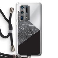 Combinatie marmer: Huawei P40 Pro Plus Transparant Hoesje met koord
