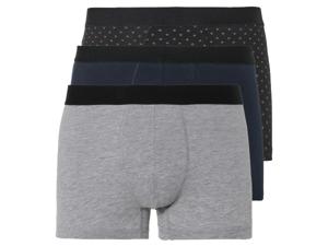 LIVERGY 3 heren boxers (L, Zwart/marine/grijs)