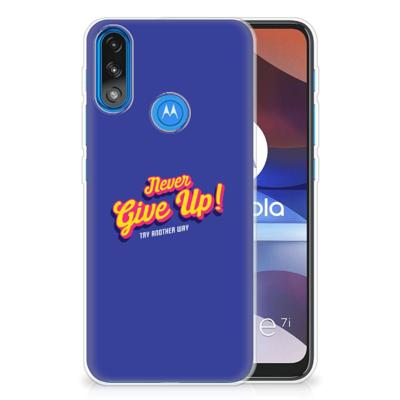 Motorola Moto E7/E7i Power | Siliconen hoesje | met naam Never Give Up Motorola Moto E7/E7i Power | Siliconen hoesje | met naam Never Give Up