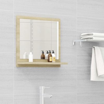 VidaXL Badkamerspiegel 40x10,5x37 cm bewerkt hout sonoma eikenkleurig VidaXL Badkamerspiegel 40x10,5x37 cm bewerkt hout sonoma eikenkleurig