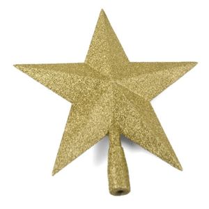 Kunststof kerstboom ster piek goud 27 cm - Kerstpieken