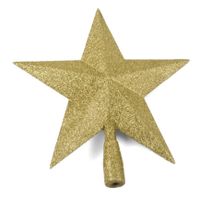 Kunststof kerstboom ster piek goud 27 cm - Kerstpieken