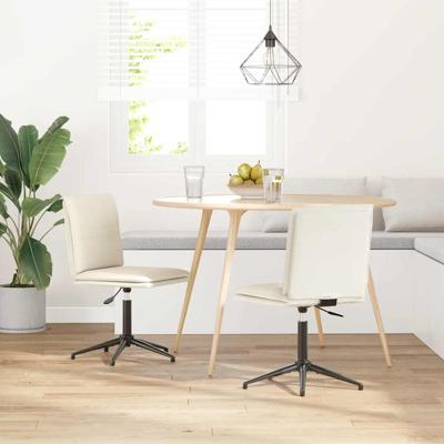 Eetkamerstoelen 2 st fluweel crèmekleurig