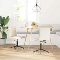 Eetkamerstoelen 2 st fluweel crèmekleurig