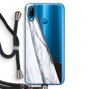 Gestreepte marmer: Huawei P20 Lite Transparant Hoesje met koord