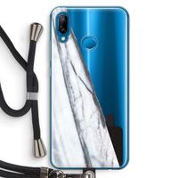 Gestreepte marmer: Huawei P20 Lite Transparant Hoesje met koord