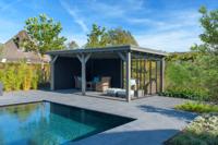 Trendhout Siena overkapping 640x415 cm Lariks/Douglas blank - Totaalpakket- Plat dak- Onbehandeld lariks Douglas hout- Trendhout