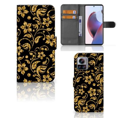 Motorola Edge 30 Ultra Hoesje Gouden Bloemen Motorola Edge 30 Ultra Hoesje Gouden Bloemen
