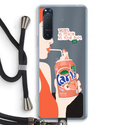 Peach please!: Sony Xperia 5 II Transparant Hoesje met koord
