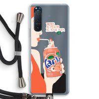 Peach please!: Sony Xperia 5 II Transparant Hoesje met koord