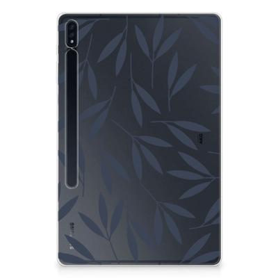 Samsung Galaxy Tab S7 Plus | S8 Plus | Siliconen hoesje | Leaves Blue