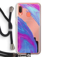 Zweverige regenboog: Samsung Galaxy A20e Transparant Hoesje met koord