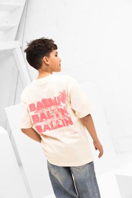 Ballin Amsterdam Paradise House T-Shirt Kids Beige - Maat 128 - Kleur: Beige | Soccerfanshop Ballin Amsterdam Paradise House T-Shirt Kids Beige - Maat 128 - Kleur: Beige | Soccerfanshop