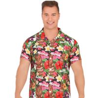 Partychimp Tropical party Hawaii blouse heren - bloemen - multi - carnaval/themafeest - Hawaii L  -