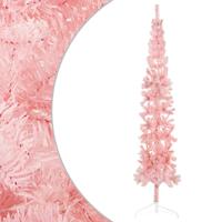 VidaXL Kunstkerstboom half met standaard smal 240 cm roze