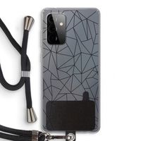 Geometrische lijnen zwart: Samsung Galaxy A72 5G Transparant Hoesje met koord