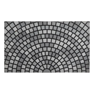 Deurmat - met print - rubber - moza?ek - grijs - 45 x 75 cm - schoonloopmat