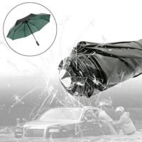 3-vouwen paraplu automatische Auto Open nauwe paraplu Ultraviolet-proof waterdicht All-weather paraplu met nood hamer venster Breaker (groen)
