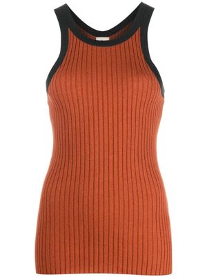 PAULA débardeur en maille nervurée - Orange