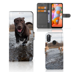 Samsung Galaxy M11 | A11 Telefoonhoesje met Pasjes Honden Labrador