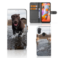Samsung Galaxy M11 | A11 Telefoonhoesje met Pasjes Honden Labrador - thumbnail