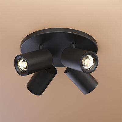 Madona - LED Plafondlamp - 4 spots - Excl. GU10 Fitting - Kantelbaar & Draaibaar - Rond - Aluminium
