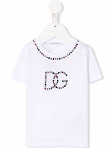 Dolce & Gabbana Kids t-shirt à logo clouté - Blanc