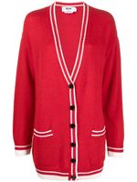 MSGM cardigan à bords contrastants - Rouge