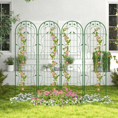 Rankgitter Metaal 2-delige set Decoratieve Tuinhek Vrijstaande Klimsteun 180 cm x 50 cm Groen