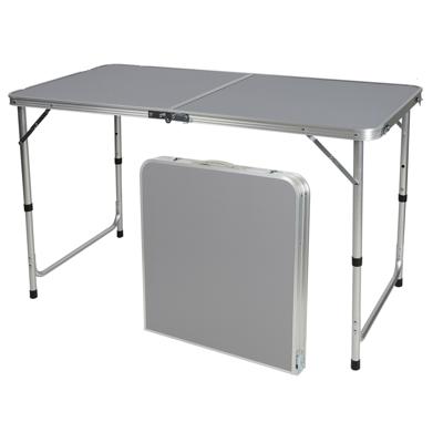 Sunnydays camping tafel - aluminium - opvouwbaar - grijs - 120 x 60 x 67 cm