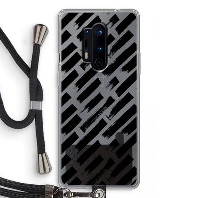 Zwarte vegen: OnePlus 8 Pro Transparant Hoesje met koord