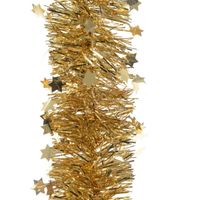 3x Kerst lametta guirlandes goud sterren/glinsterend 10 x 270 cm kerstboom versiering/decoratie   - - thumbnail