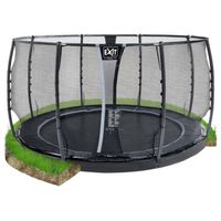 EXIT Trampoline Dynamic met Veiligheidsnet - Groundlevel - 427 cm - Zwart - thumbnail