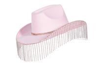 Cowboy hoed band strassteentjes pink