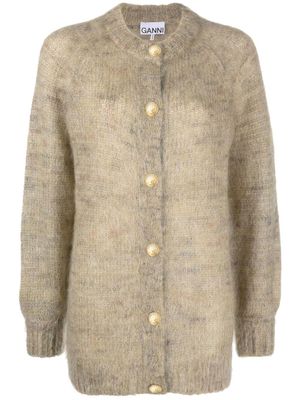 GANNI cardigan à col v - Jaune