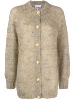GANNI cardigan à col v - Jaune