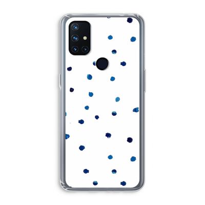 Blauwe stippen: OnePlus Nord N10 5G Transparant Hoesje