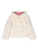 Moschino Kids veste en fourrure artificielle à capuche - Blanc - thumbnail