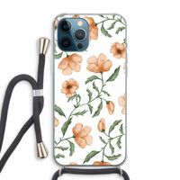 Peachy flowers: iPhone 12 Pro Max Transparant Hoesje met koord