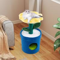 Kleine Krabpaal Bloemen-Platform & Kattenhol Kattenkrabpaal Kattenboom Geel