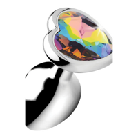 XR Brands Rainbow Prism - Heart Butt Plug - Small - thumbnail