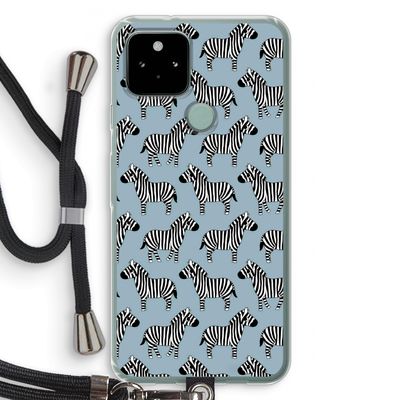 Zebra: Pixel 5 Transparant Hoesje met koord