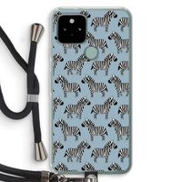 Zebra: Pixel 5 Transparant Hoesje met koord