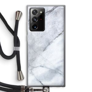 Witte marmer: Samsung Galaxy Note 20 Ultra / Note 20 Ultra 5G Transparant Hoesje met koord