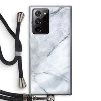 Witte marmer: Samsung Galaxy Note 20 Ultra / Note 20 Ultra 5G Transparant Hoesje met koord