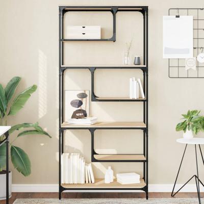 Boekenkast 81x36x176 cm bewerkt hout sonoma eikenkleurig