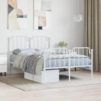 Bedframe met hoofd- en voeteneinde metaal wit 120x200 cm