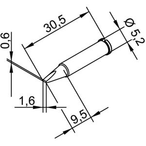 Ersa 102 CD LF 16 Soldeerpunt Beitelvorm, recht Grootte soldeerpunt 1.6 mm Inhoud: 1 stuk(s)